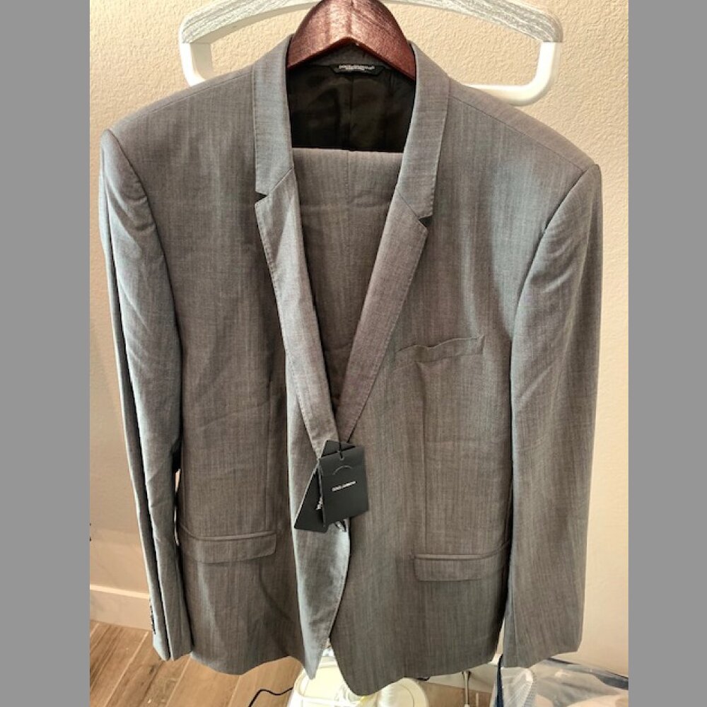 Dolce & Gabbana Men's Steel Grey "Gold Tailored" Dress Suit